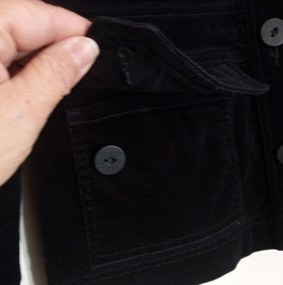 Rafaella Black Velvet Stretch Fitted Women's Utility Jacket - Picture 3 of 8